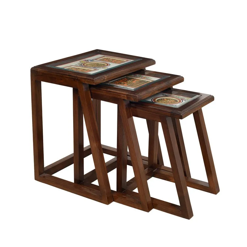 Honey I Teak Wood Nesting Stools - Set of Three media 3