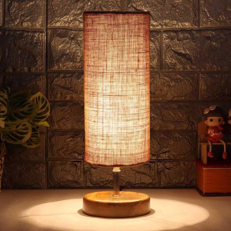 Sand Dune Fabric Table Lamp - Brown