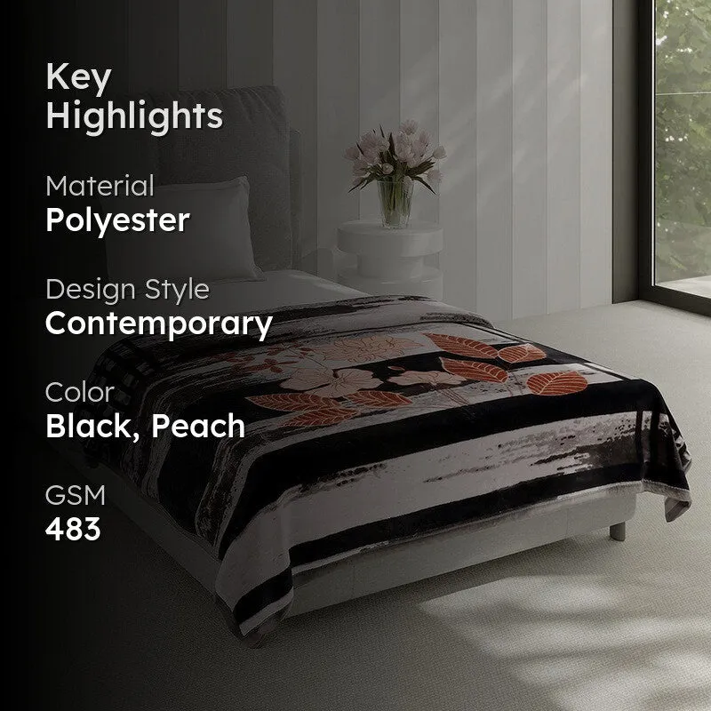 Monte Carlo Midnight Blossom Blanket - 483 GSM media 2