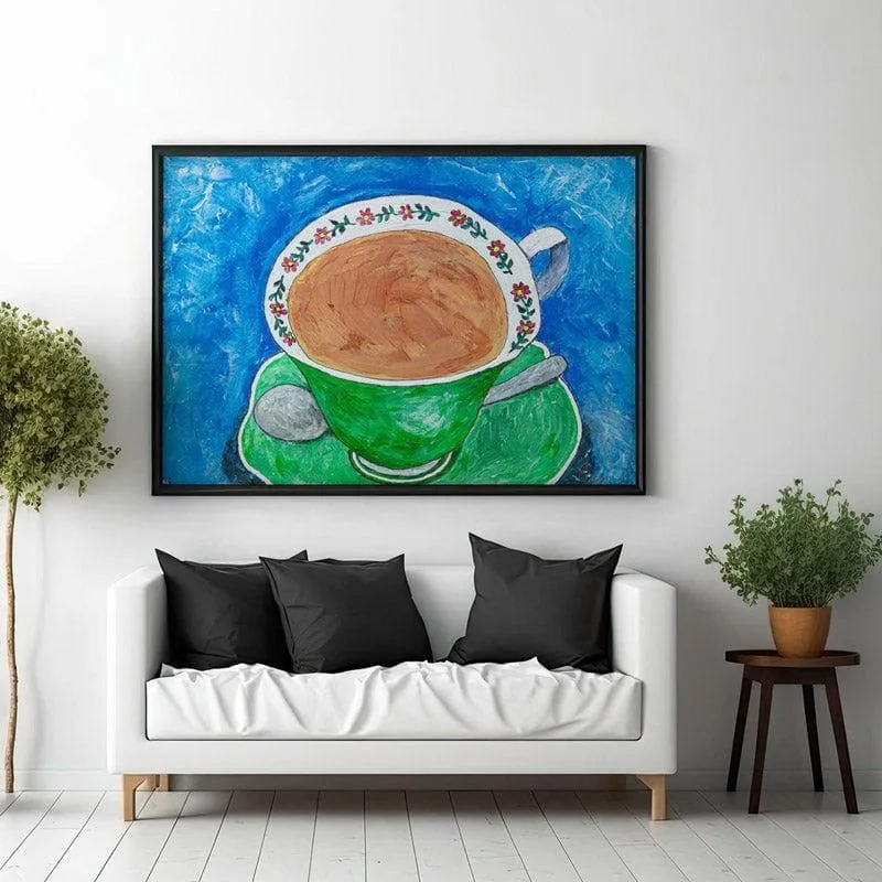 Mpume's Teacup Canvas Wall Painting - Black Frame media 3