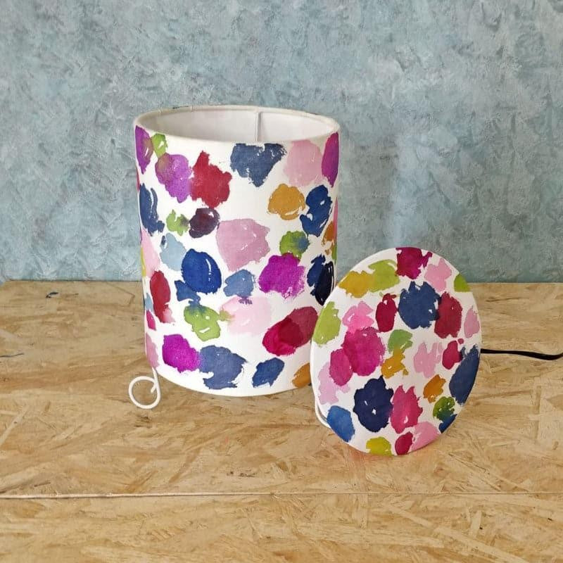 Flora Stroke Handpainted Fabric Table Lamp - Multicolor media 6
