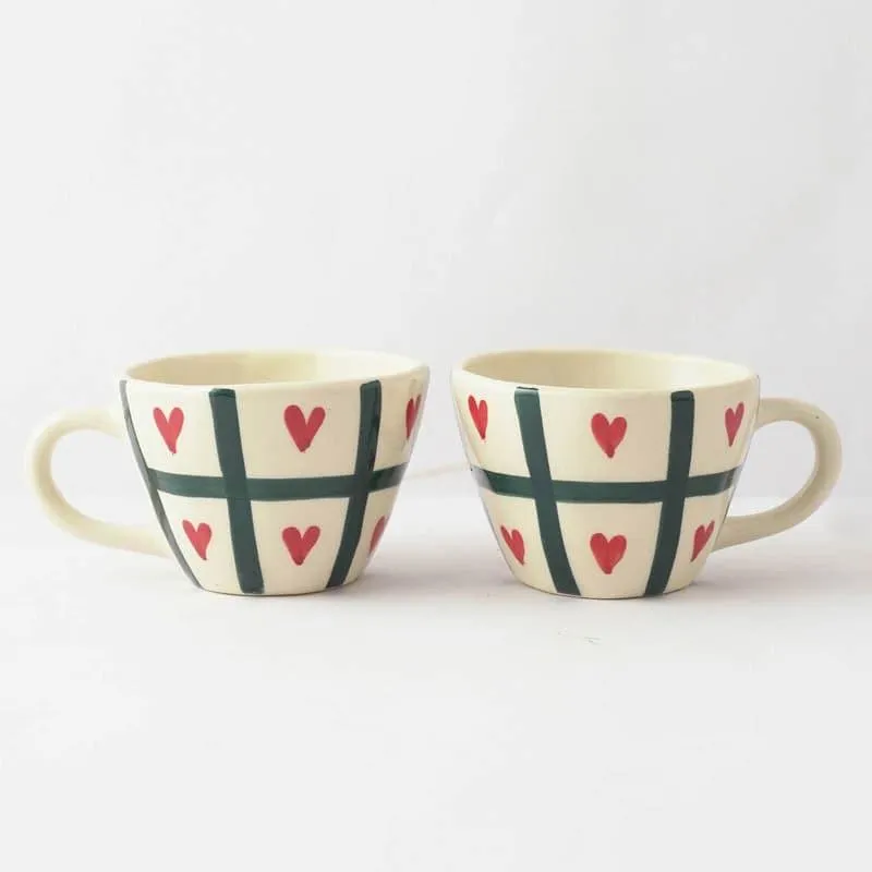 Heart Ceramic Coffee Mug (300 mL) - Two Piece Set media 3