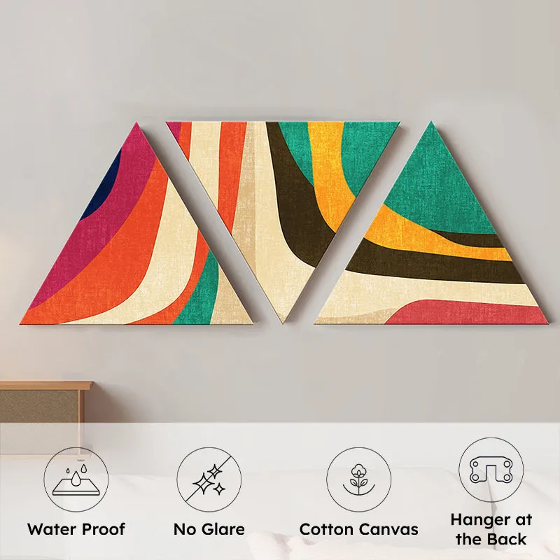 Fluid Hue Abstract Canvas Wall Art - Set Of Three media 5