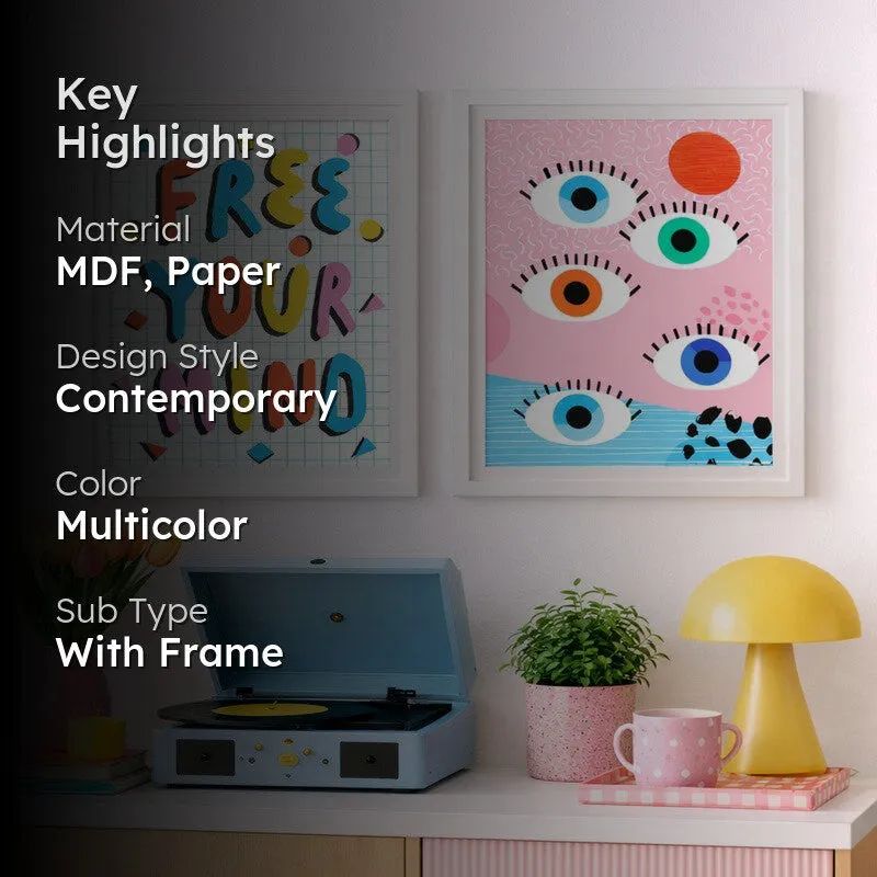 Vision Art Paper Wall Painting With MDF Frame - Set Of Two media 2