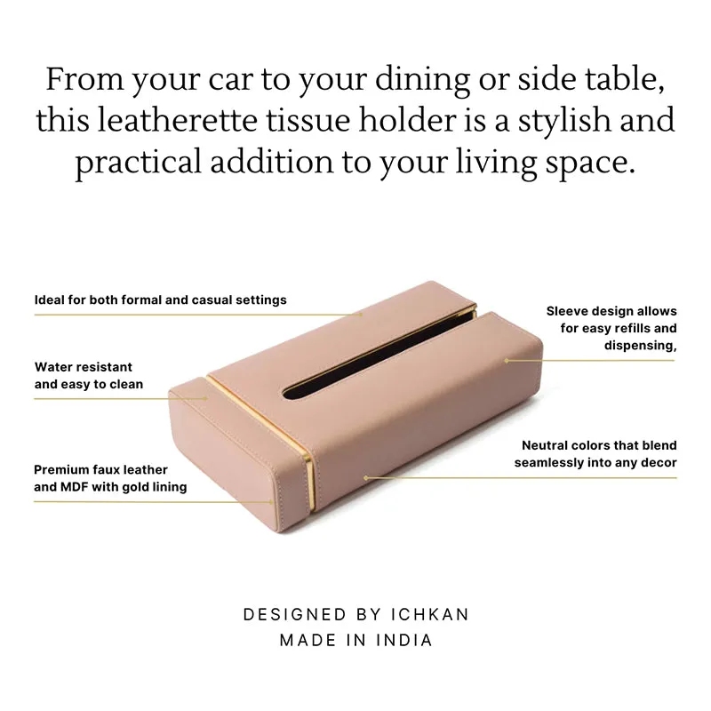 Ceastra Nuo Faux Leather Tissue Holder - Beige media 4