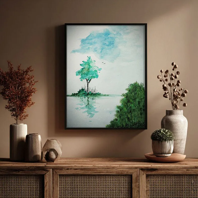 Verdant Shades Archival Paper Wall Art With Frame media 3