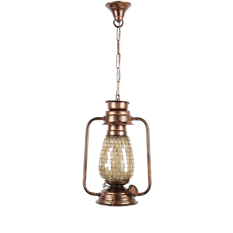 Avina Mosaic Lantern Glass Ceiling Lamp - Copper media 3