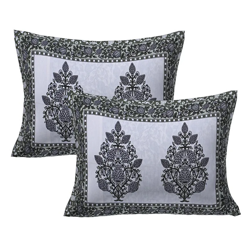 PetalRiwaaz Handblock Printed Cotton Bedsheet (Black) - 400 TC media 5