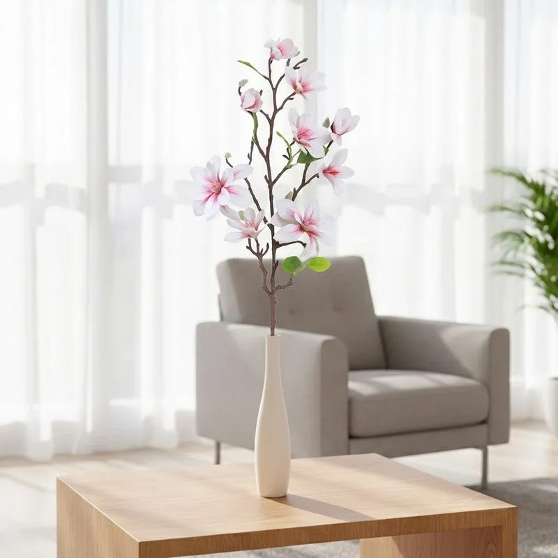 Magnolia Artificial Flower Stem - White media 1