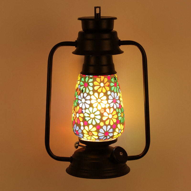 Madhura Mosaic Lantern Iron Wall Lamp - Black media 4