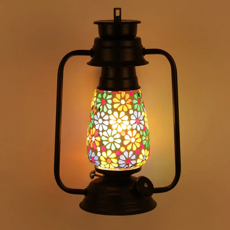Madhura Mosaic Lantern Iron Wall Lamp - Black media 4