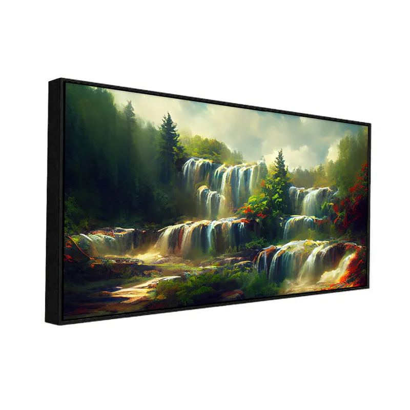 Enchanted Glades Landscape Canvas Wall Painting With Frame - Black media 3