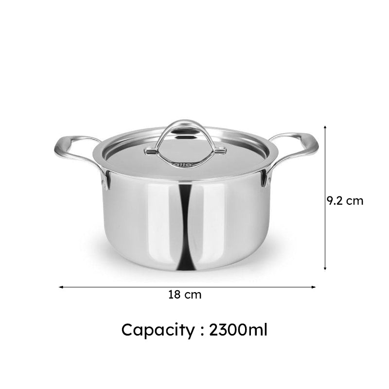 Betto Induction Safe Cooking Pot With Lid - 2300 ML / 7 Inches media 7