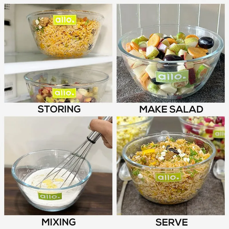 Swivra Glass Mixing Bowl (500 mL/1000 mL/1600 mL) - Set of Three - 6