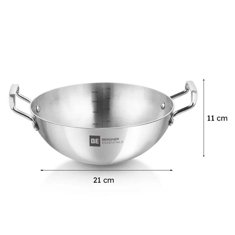 Bergner Stainless Steel Kadhai - 1000 mL media 8