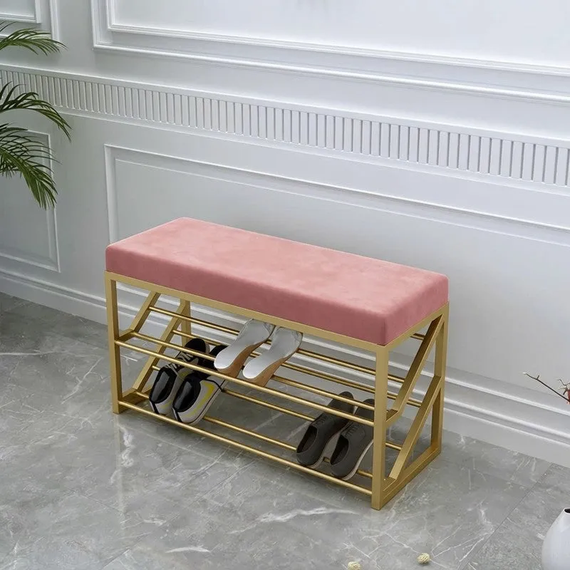 Robust Metal Shoe Rack - Gold,Maroon media 3