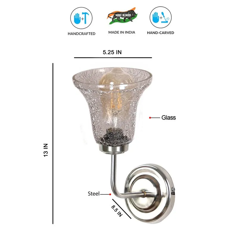 Crystal Flare Silver Base Glass Wall Lamp media 10
