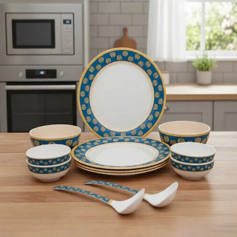 Royal Bloom Melamine Dinner Set - Twelve Piece Set media 1