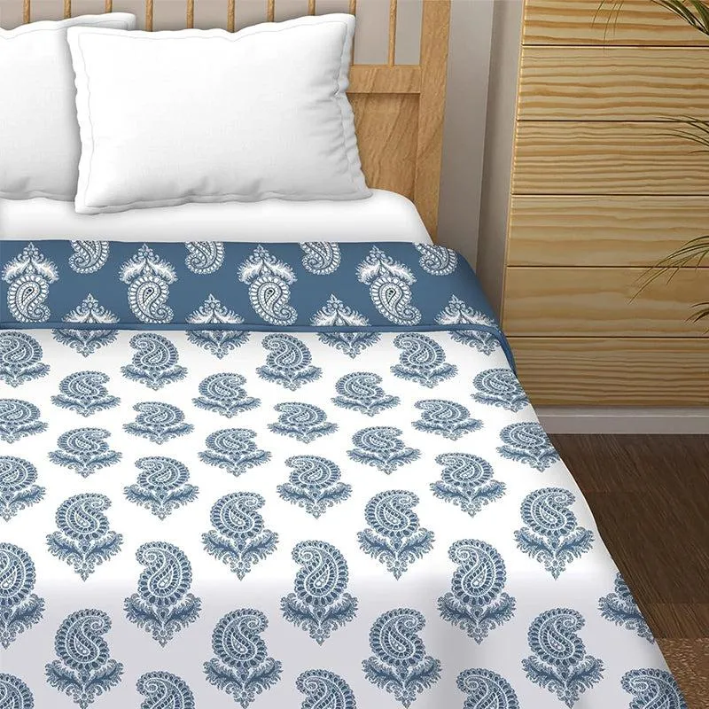 Jaamni Reversible Cotton Dohar (Blue)  - 180 GSM media 5