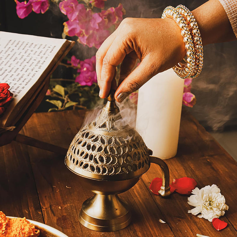 Mriganka Brass Incense Holder media 3