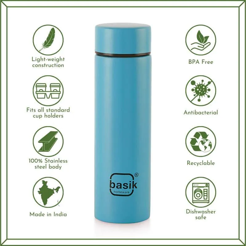Evara Stainless Steel Bottle (Blue) - 330 mL media 4