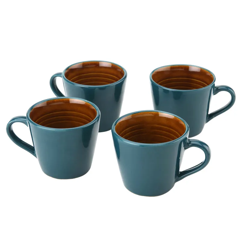 Karvaa Ceramic Tea Cup (175 mL Each)/Cyan)- Set of Four media 4