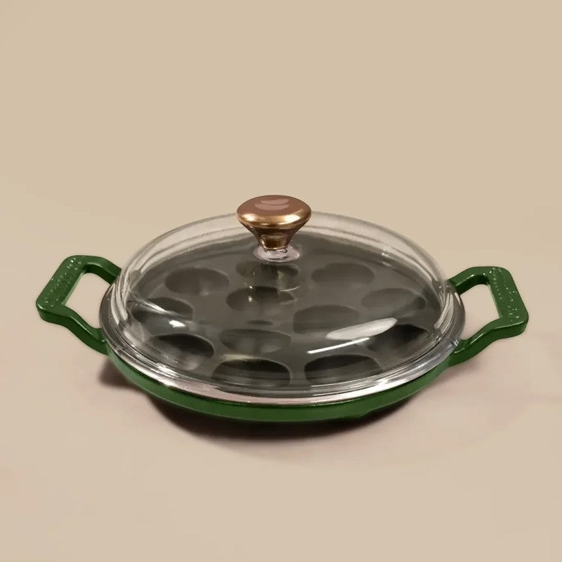 Cumin Co Enamel Cast Iron Paniyaram Pan - Green media 3