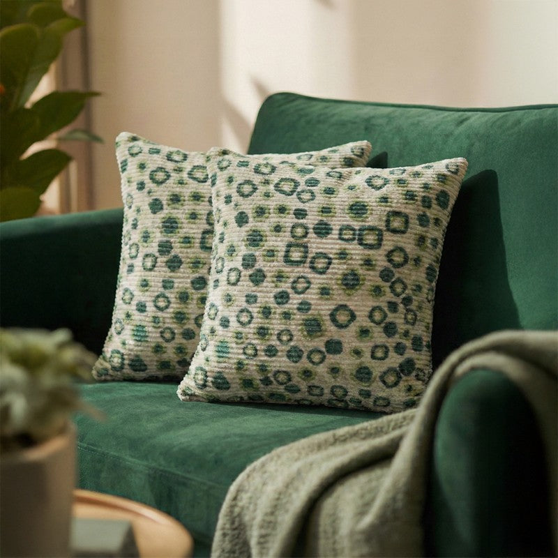 PixelMosaic Cushion Cover (Green) - Set Of Two