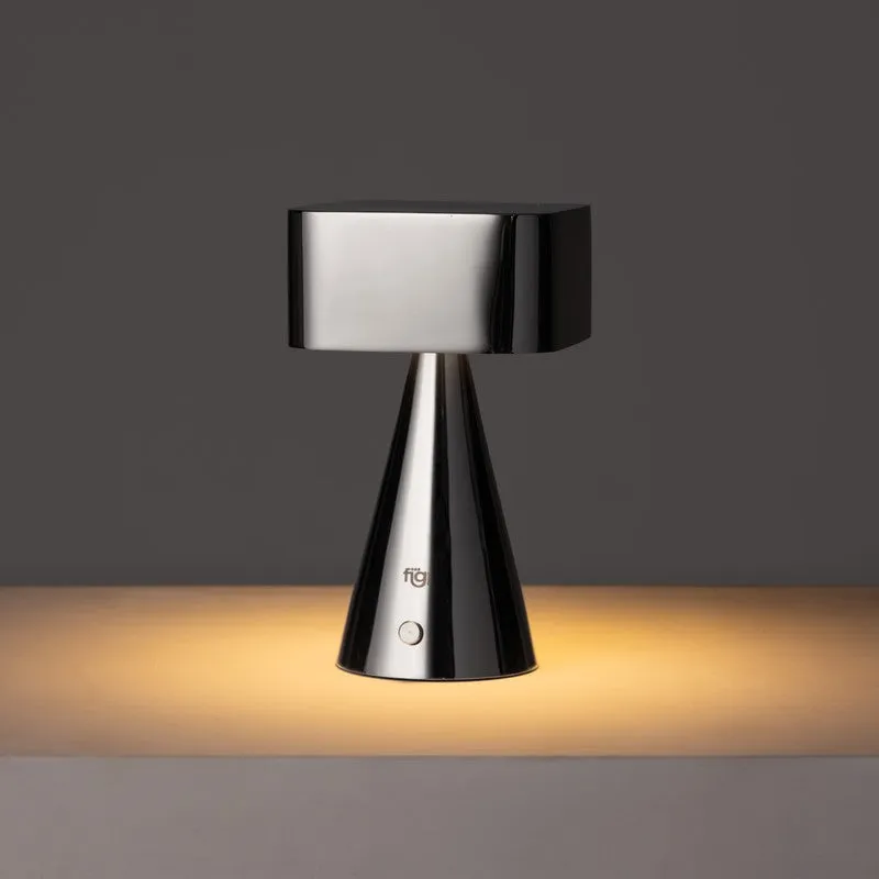 Fig Living Chrome Portable Stainless Steel Table Lamp - Silver media 1