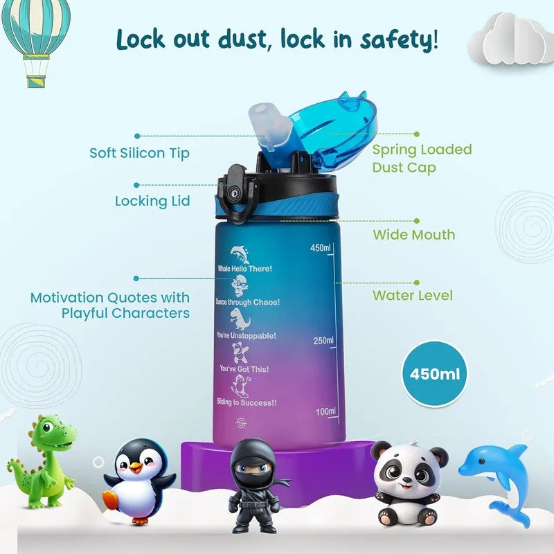 Solara Flexsip Plastic Water Bottle (500 mL) - Blue,Purple media 4