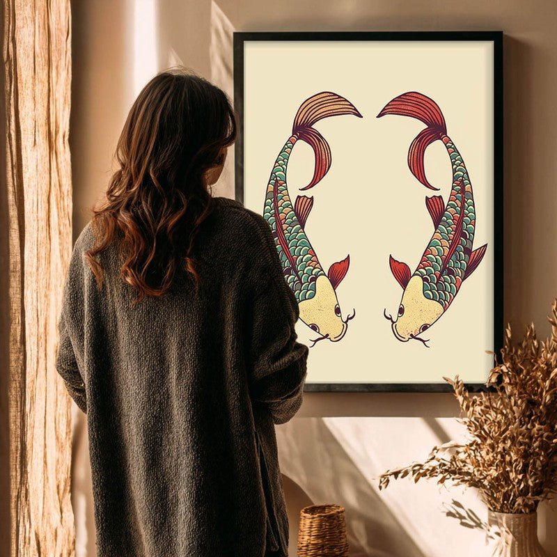 Decorative Bird Illustration Canvas Wall Painting  With Black Frame media 7