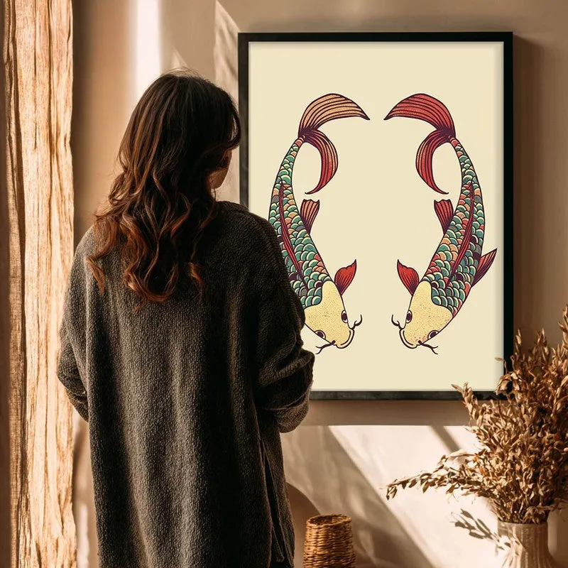 Decorative Bird Illustration Canvas Wall Painting With Black Frame media 7