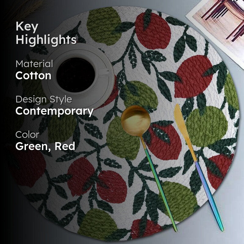 Fruity Farm Placemat - Green & Maroon media 2