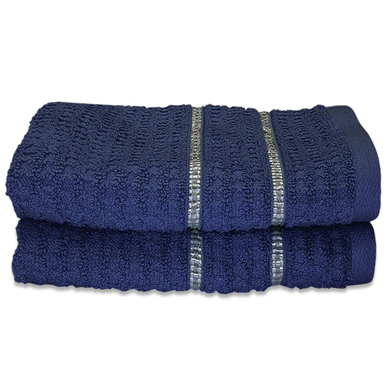 Junia Hand Towel (Navy Blue) - Set Of Two media 3