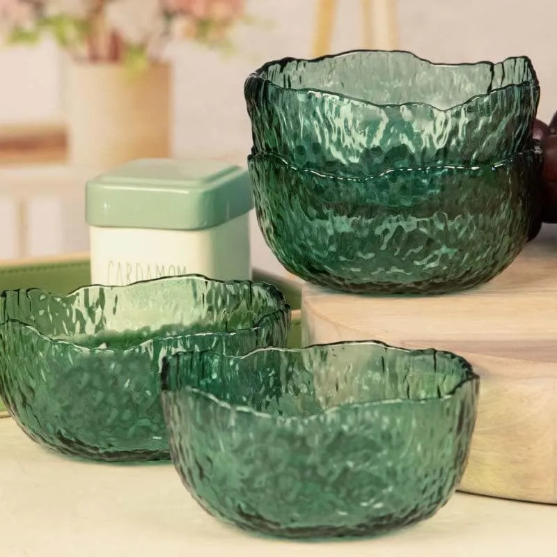 Licious Glass Serving Bowl (Green) - Set Of Four media 1