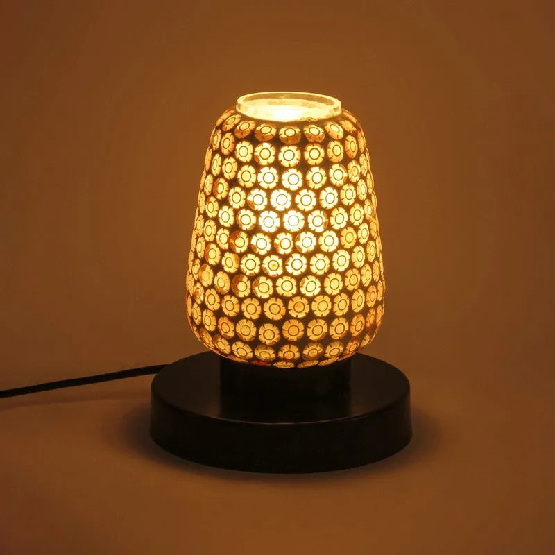 Blissora Mosaic Glass Table Lamp With Wooden Base - Multicolor media 5