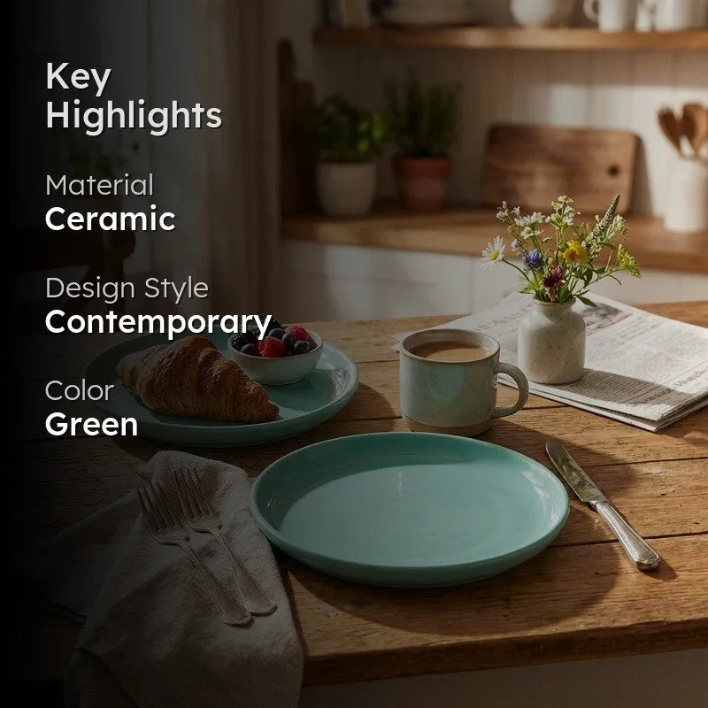 Ceramic Quarter Plate (Sage Green) - Set Of Two media 2