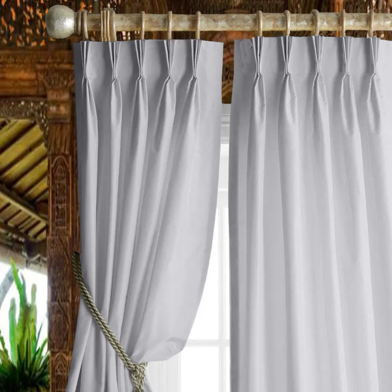 Esme Triple Pinch Pleat Medium Width Curtain - Silver media 1