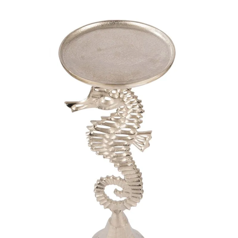 Seahorse Sculpt Aluminum Side Table - Silver media 5
