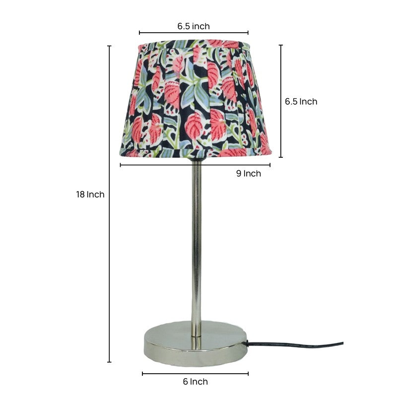 Tropical Bloom Metal Base Cotton Table Lamp - Multicolor media 6