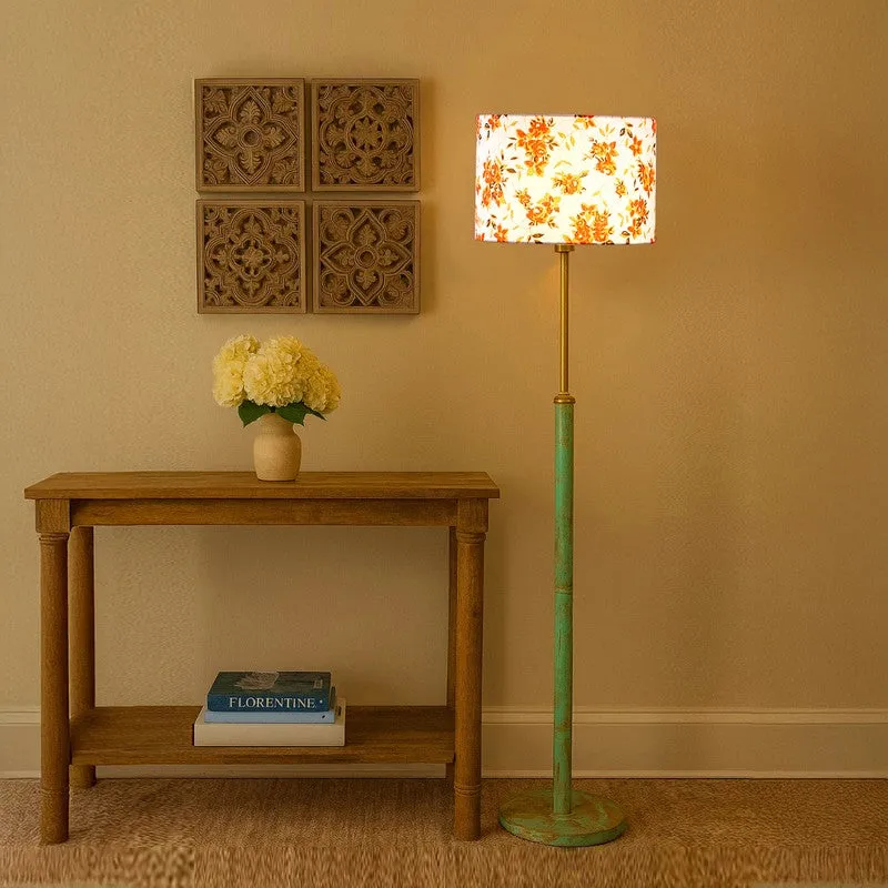 Ocean Mist Wooden Floor Lamp - Orange media 1