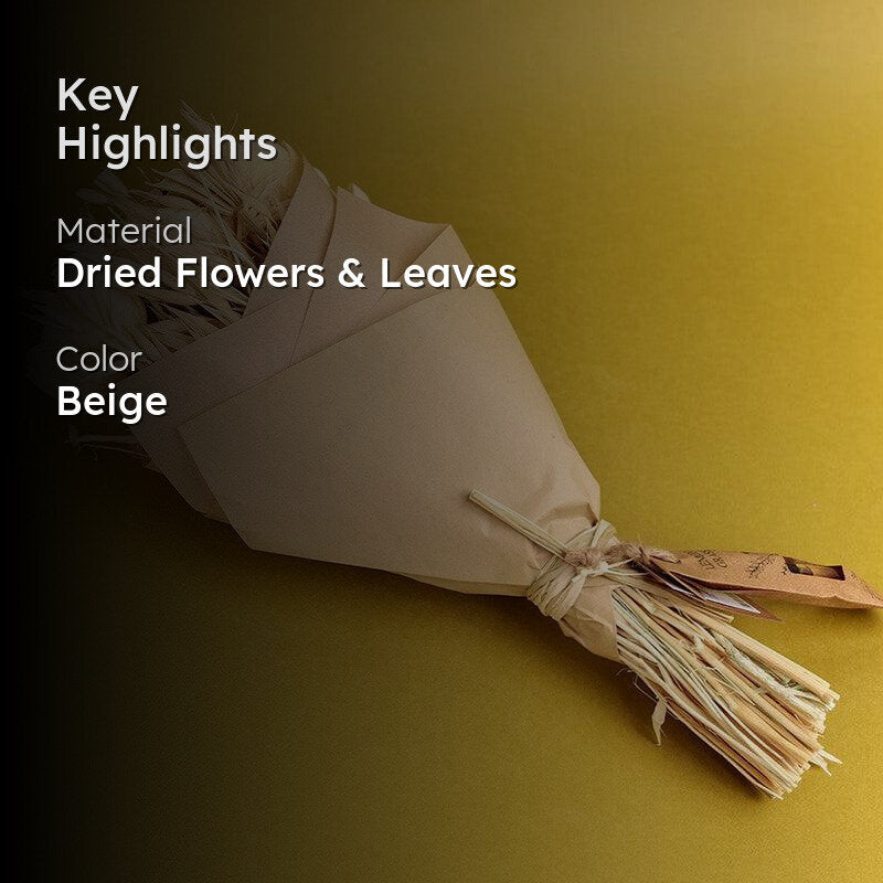 Rose Éterne Dried Flower Bouquet - Beige media 2