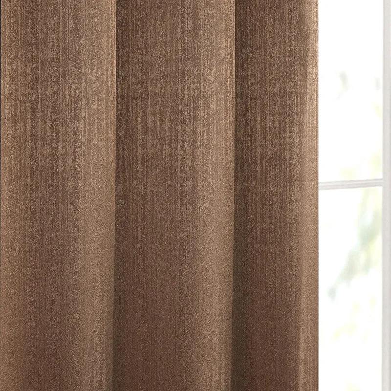 Saral Home Auriel Blackout Curtain (Brown) - Set Of Two media 5