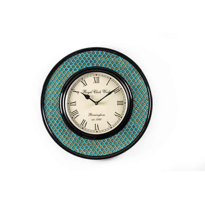 Scaley Handpainted Wall Clock - Blue media 5
