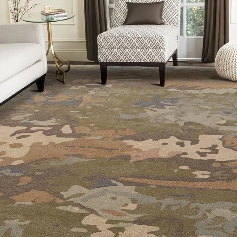 Sobek Hand Tufted Abstract Wool & Nylon Carpet - Grey & Green media 8