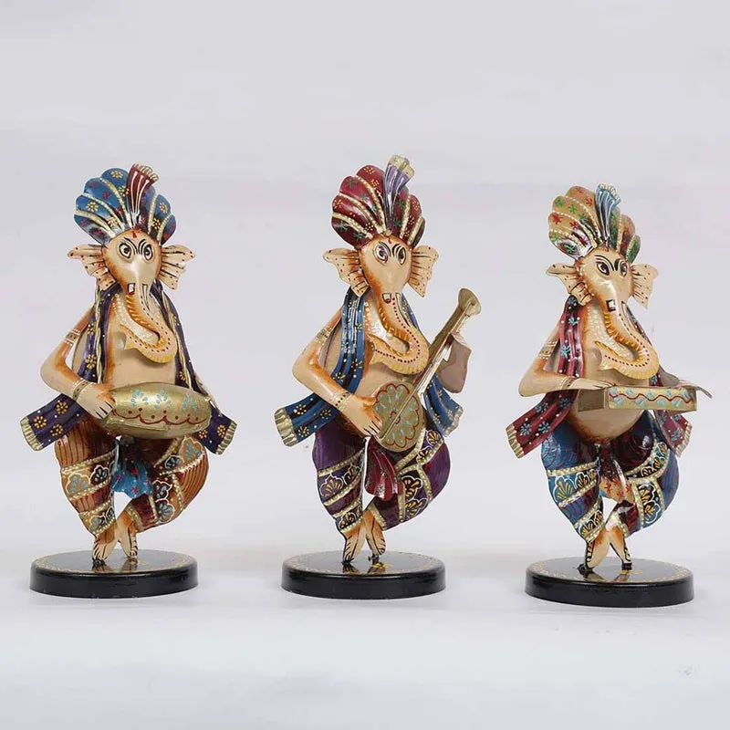 Gana Troupe Showpiece - Set Of Three media 4