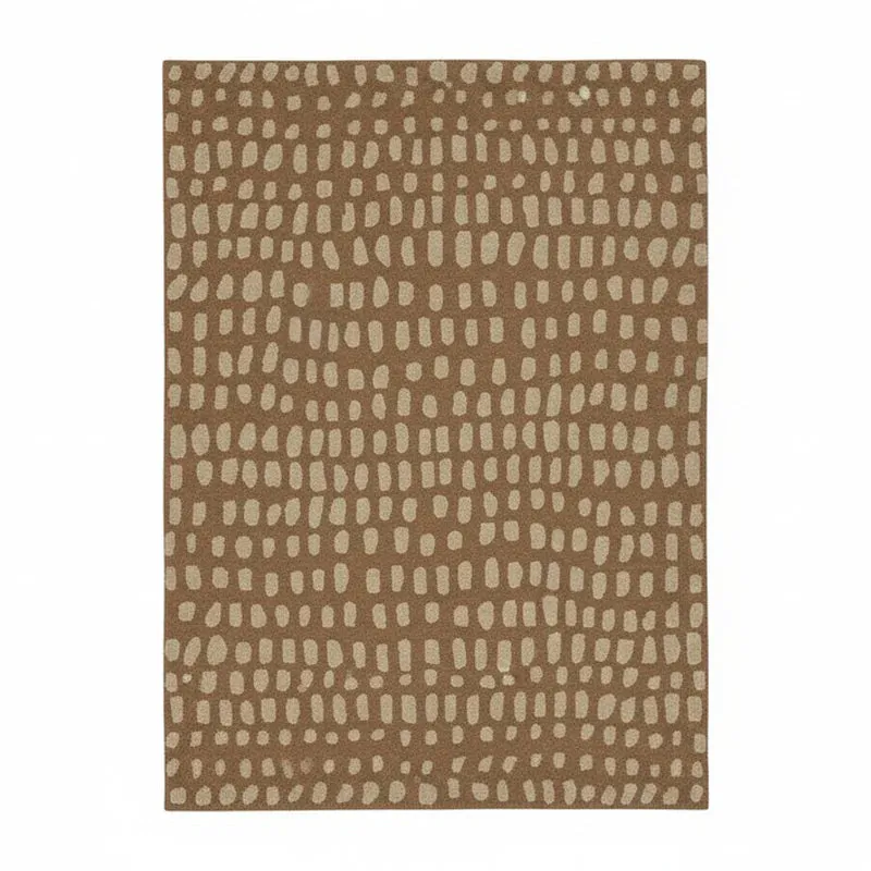 Elatus Hand Tufted Abstract Wool & Nylon Carpet - Brown media 1