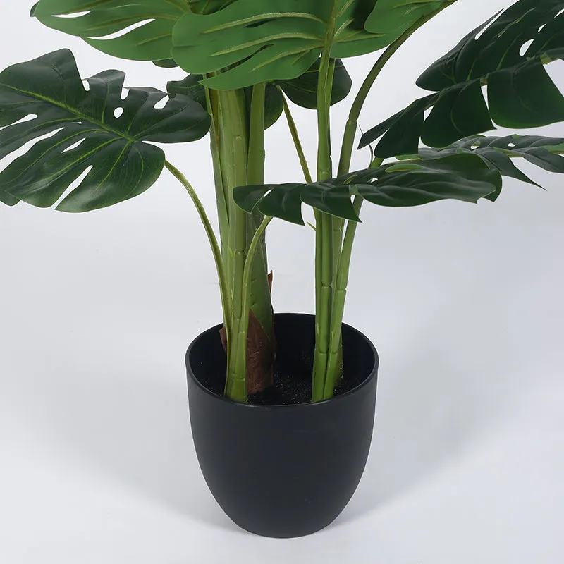 Neutra Artificial Monstera With Black Plastic Pot - 4 Feet media 4