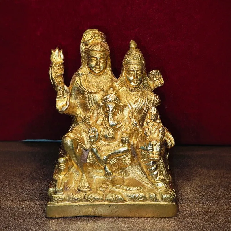 Shivapariwar Brass Showpiece - Gold media 4