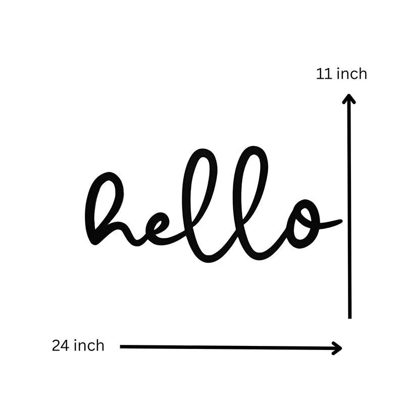 Hello Black Iron Wall Accent media 5
